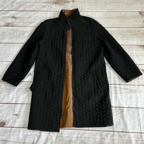 Gallery Quilted reversible trench coat minimalist Lagenlook gothic career Emo S - Picture 4 of 12